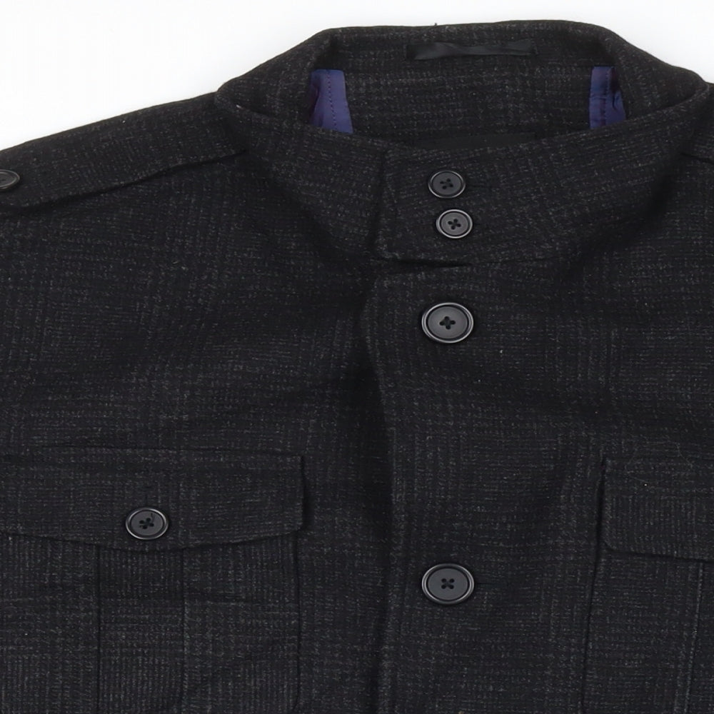 Mens UK Size XL Marks and Spencer Black Pea Coat