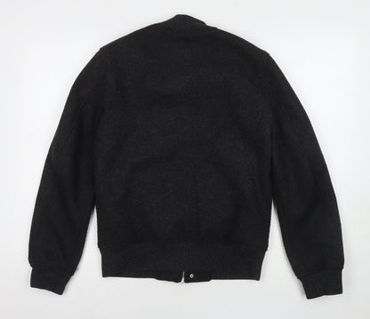 Zara Mens Grey Bomber Jacket Coat Size S Zip