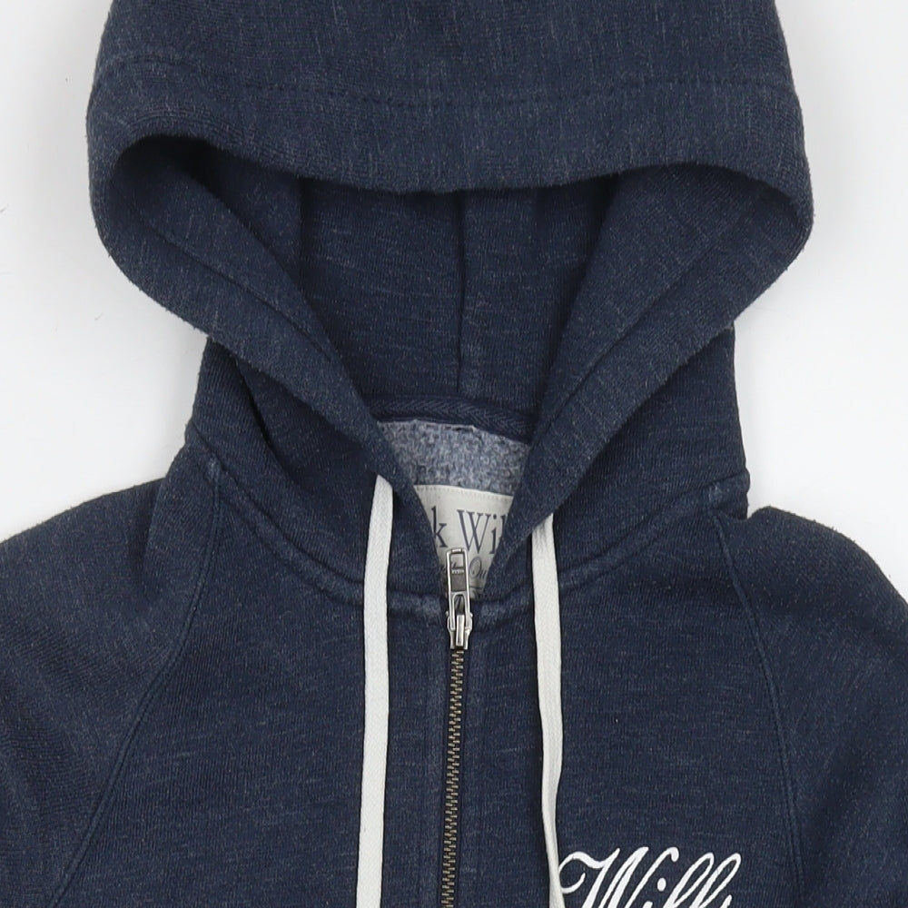 Womens UK Size 8 Jack Wills Blue Full Zip Hoodie