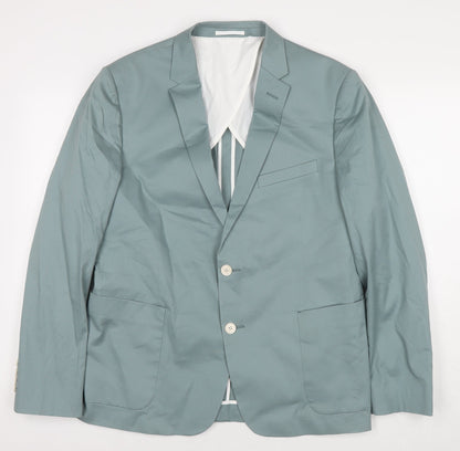 Kiin Mens Blue Polyester Jacket Suit Jacket Size 42 Regular