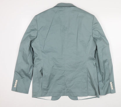 Kiin Mens Blue Polyester Jacket Suit Jacket Size 42 Regular