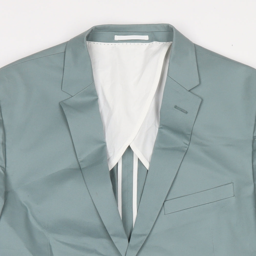 Kiin Mens Blue Polyester Jacket Suit Jacket Size 42 Regular