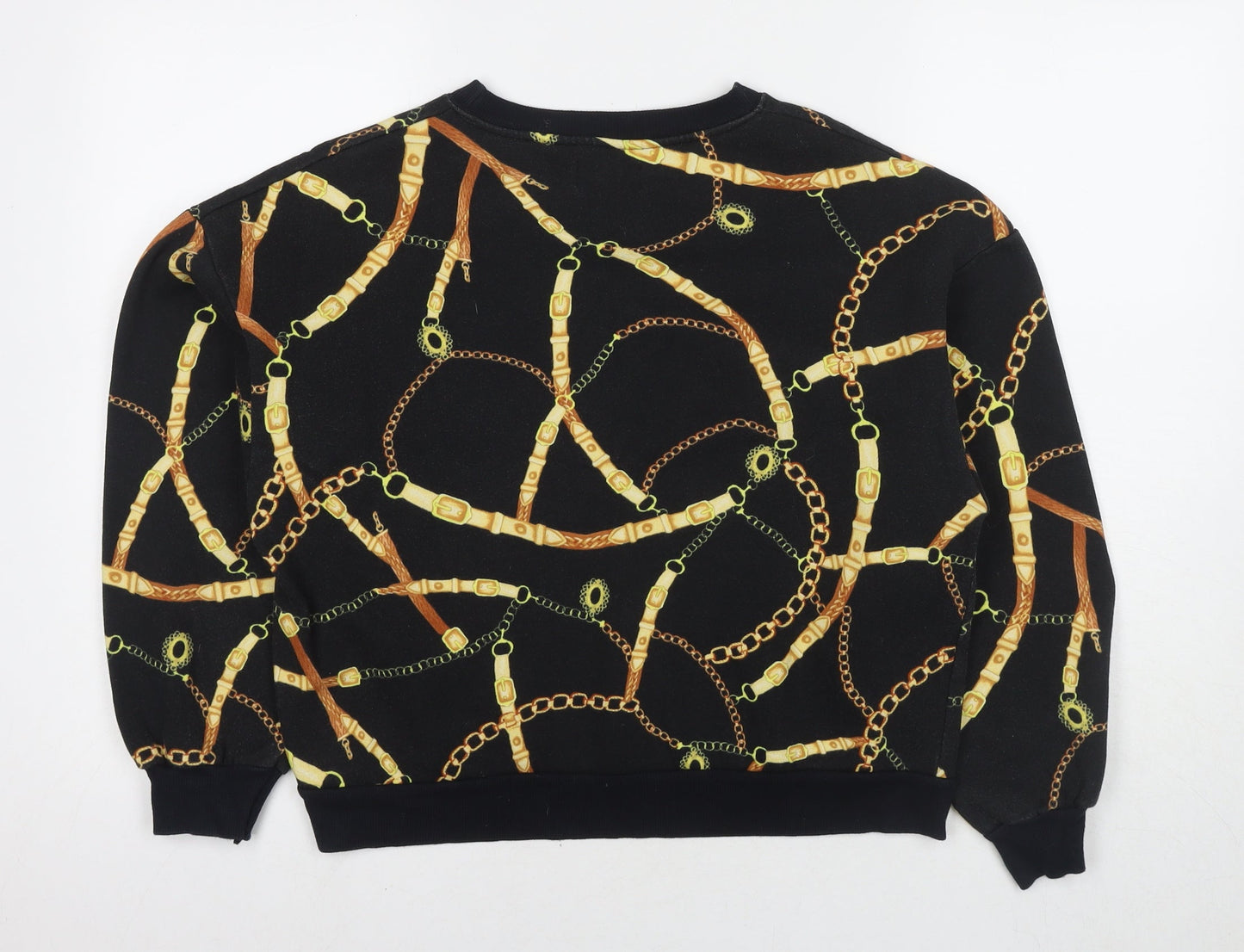 Womens UK Size S Pull&Bear Black Pullover Sweatshirt