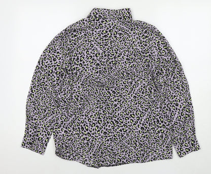 Womens UK Size 12 New Look Purple Basic Button-Up