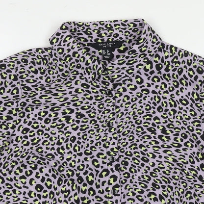Womens UK Size 12 New Look Purple Basic Button-Up