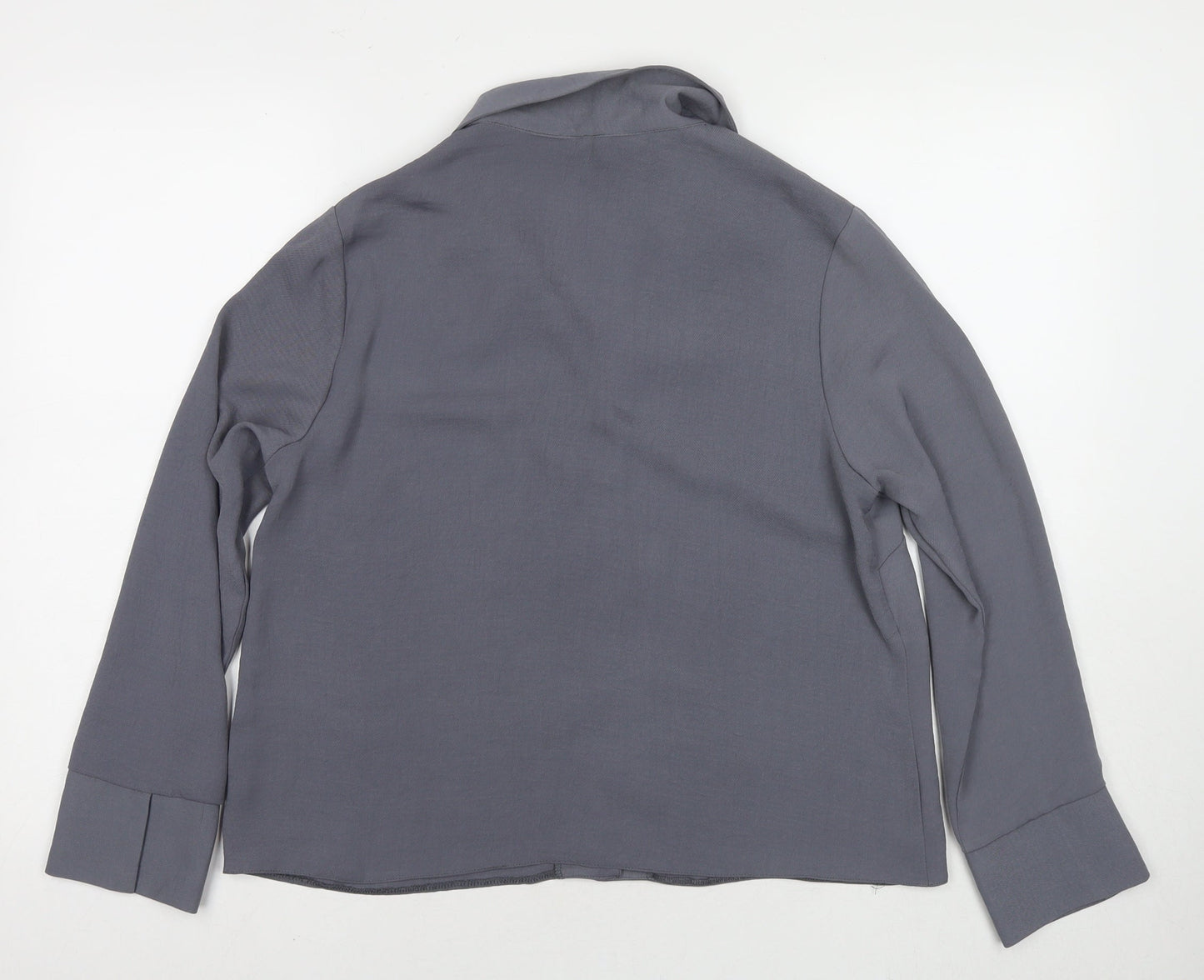 Womens UK Size 12 New Look Grey Basic Button-Up