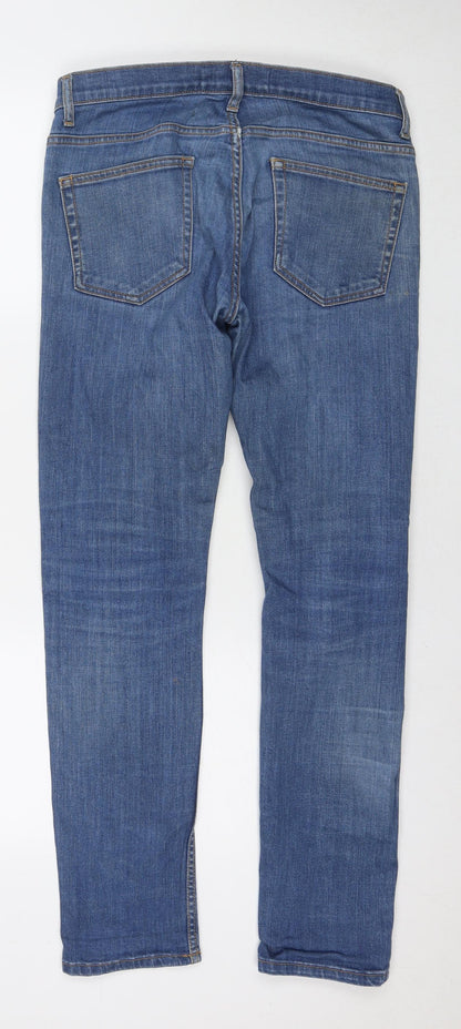 Mens UK Size 30 in Topman Regular Fit Straight Blue Jeans