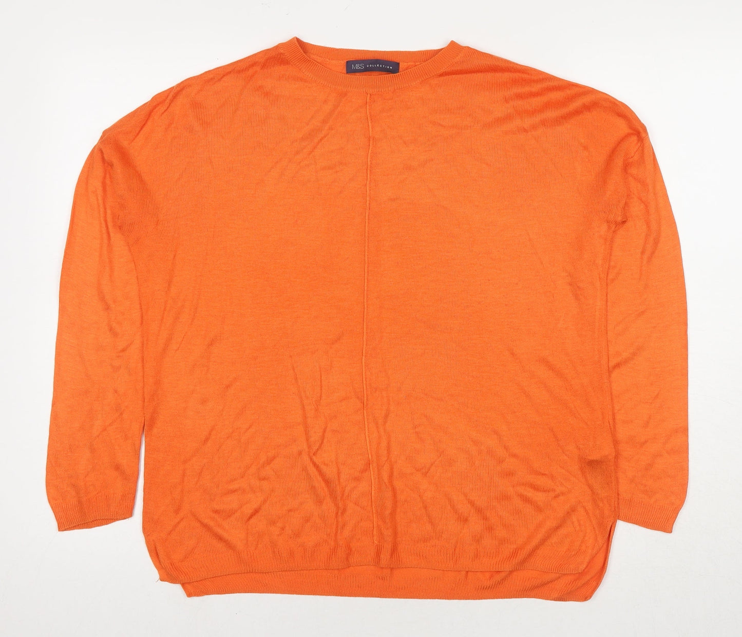 Womens UK Size L Marks and Spencer Orange Pullover Jumper