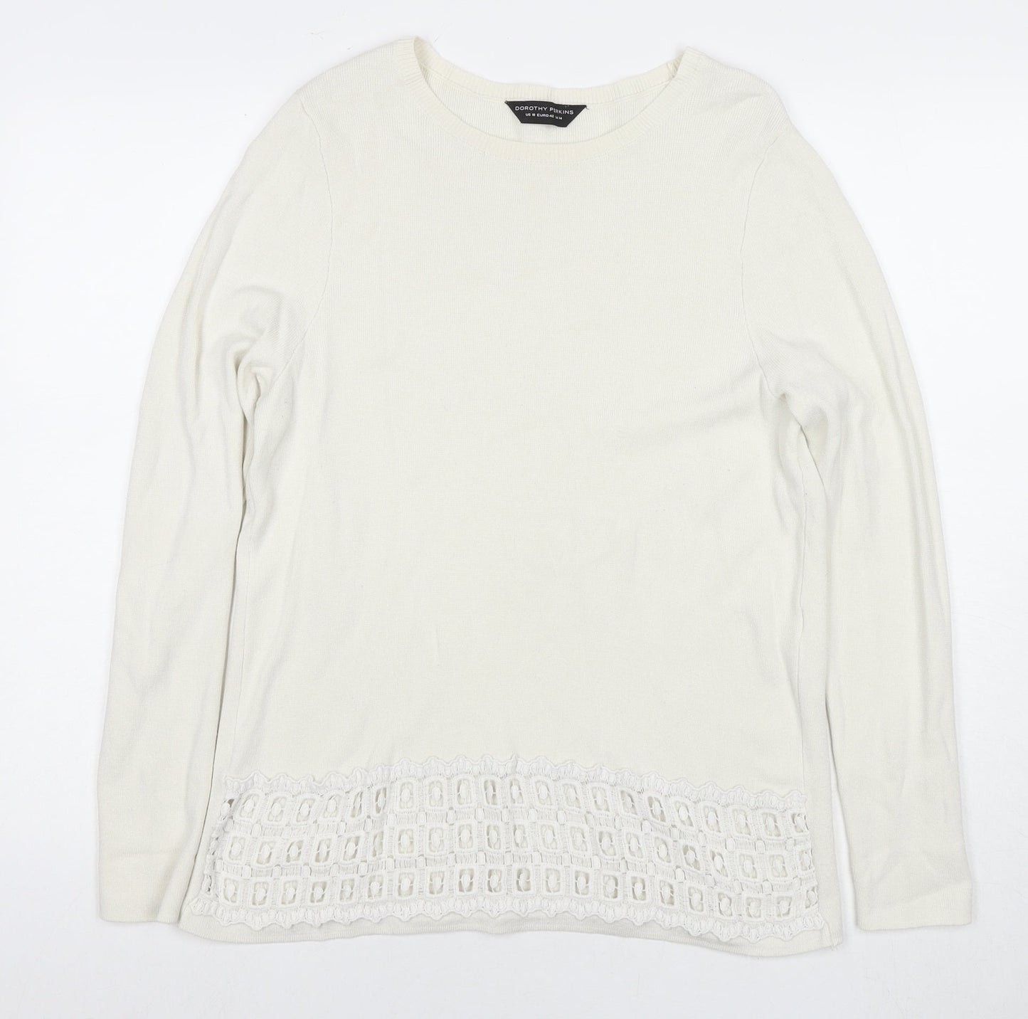 Womens UK Size 14 Dorothy Perkins White Pullover Jumper