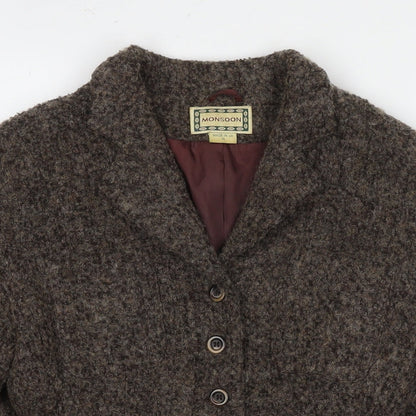 Womens UK Size 10 Monsoon Brown Pea Coat