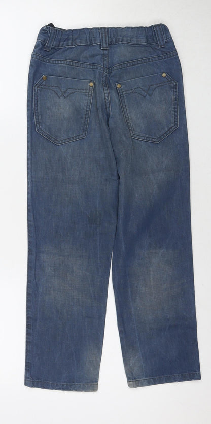 Indigo Boys Blue Cotton Straight Jeans Size 9 Years L23 in Regular Zip