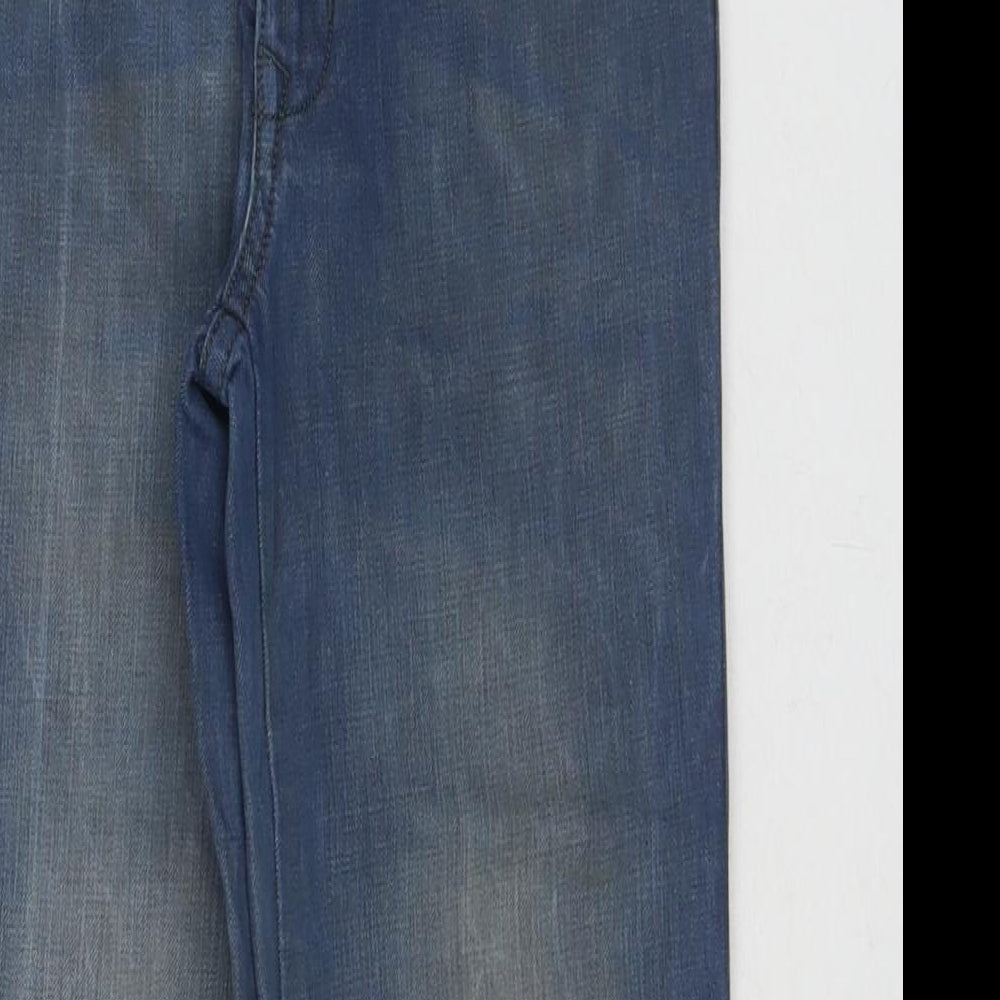 Indigo Boys Blue Cotton Straight Jeans Size 9 Years L23 in Regular Zip