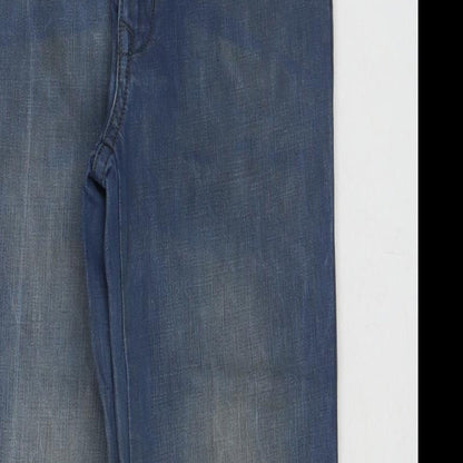 Indigo Boys Blue Cotton Straight Jeans Size 9 Years L23 in Regular Zip