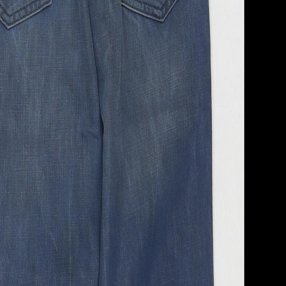 Indigo Boys Blue Cotton Straight Jeans Size 9 Years L23 in Regular Zip