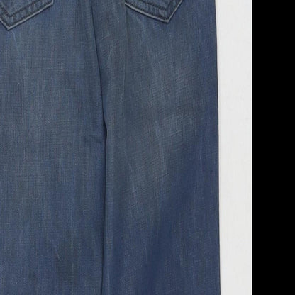 Indigo Boys Blue Cotton Straight Jeans Size 9 Years L23 in Regular Zip