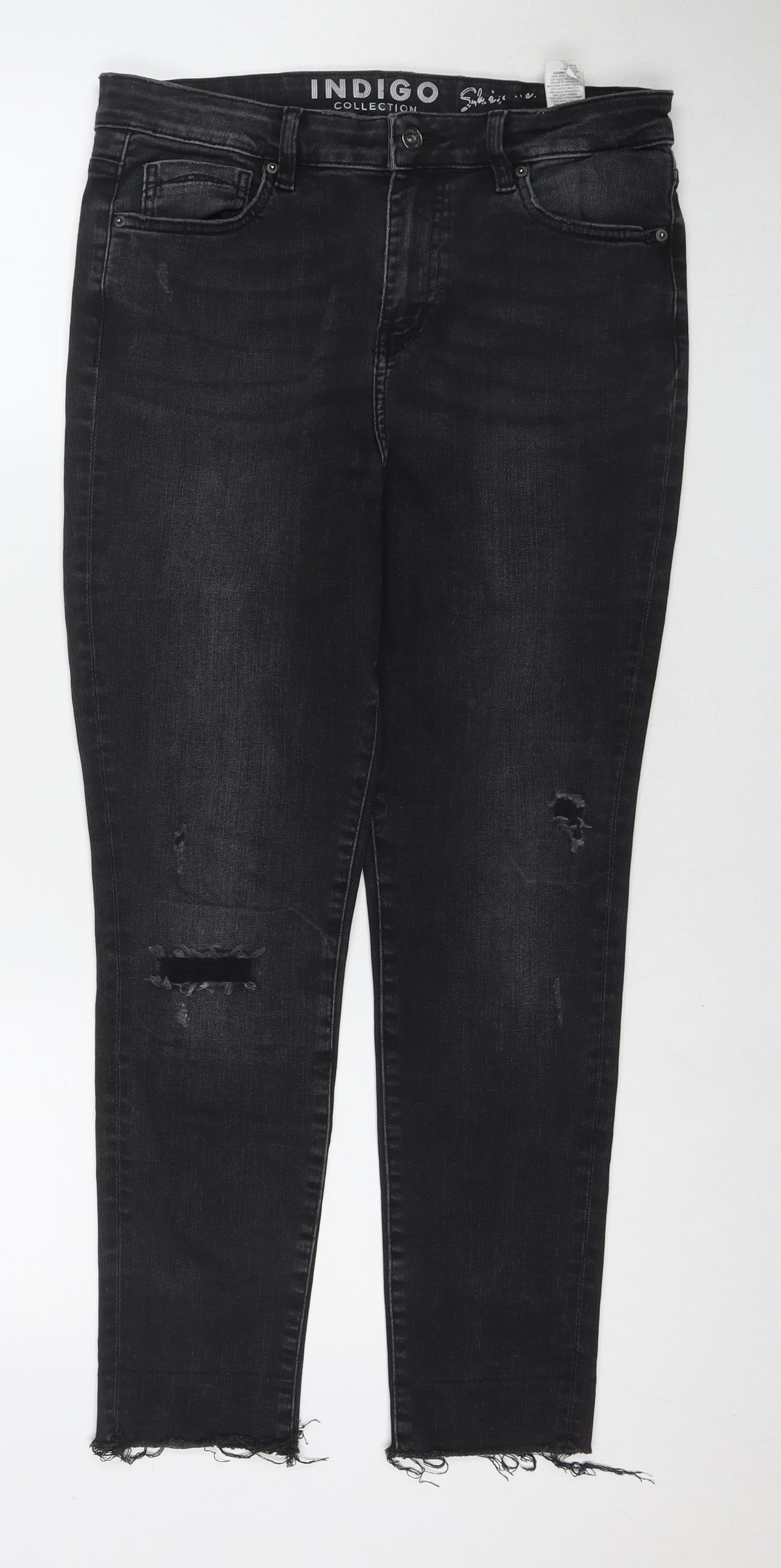 Womens UK Size 12 Marks and Spencer Regular Fit Straight Blue Jeans