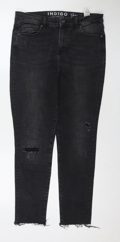 Womens UK Size 12 Marks and Spencer Regular Fit Straight Blue Jeans