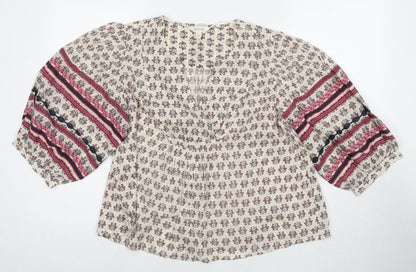 Womens UK Size M Per Una Beige Basic Blouse