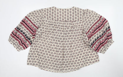 Womens UK Size M Per Una Beige Basic Blouse