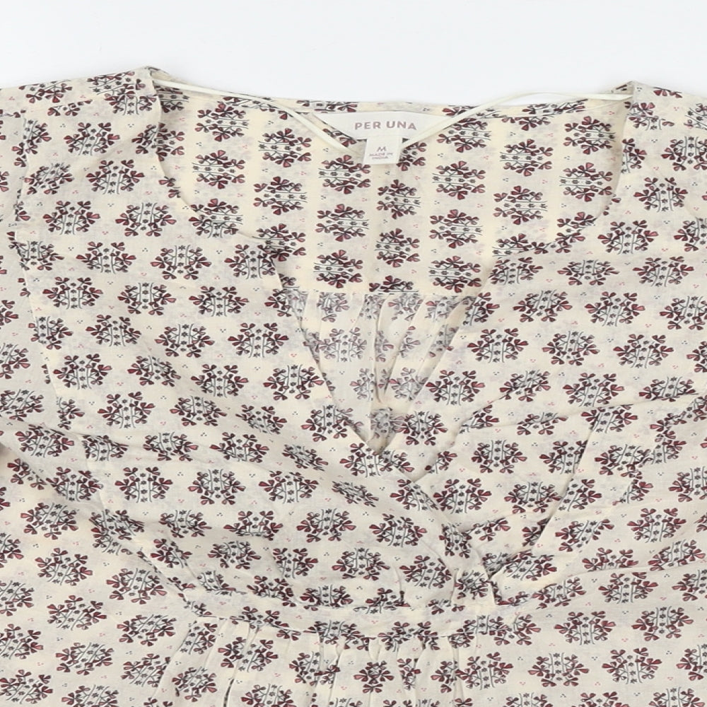 Womens UK Size M Per Una Beige Basic Blouse