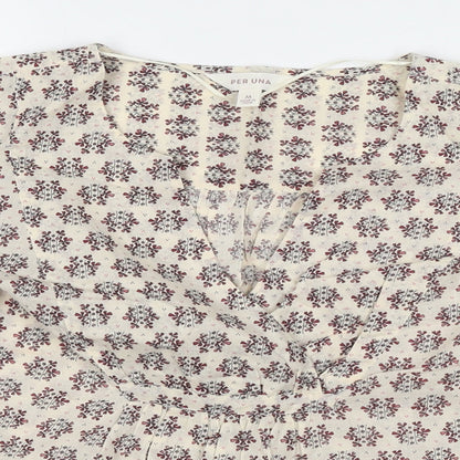 Womens UK Size M Per Una Beige Basic Blouse