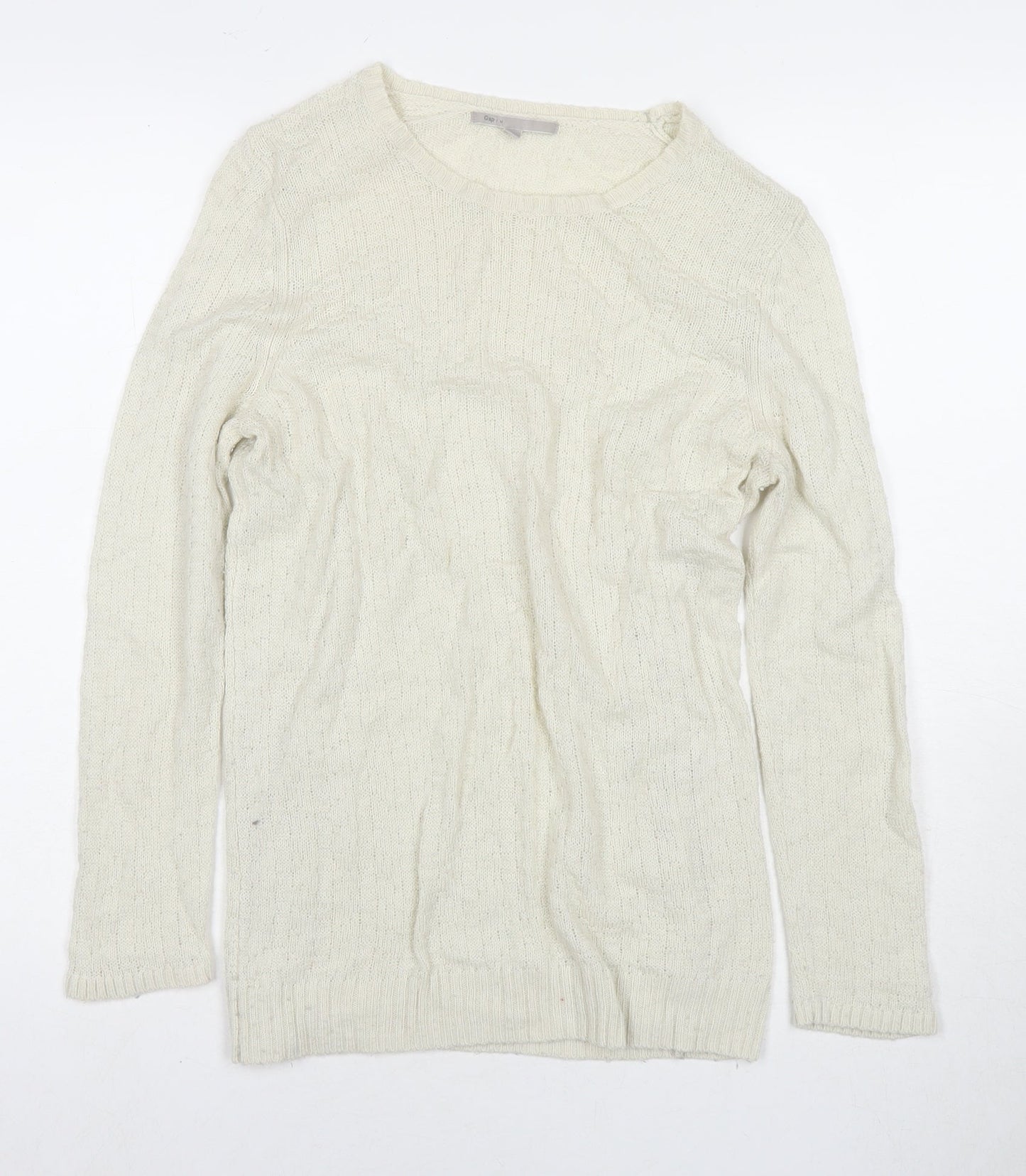 Womens UK Size M Gap White Pullover Jumper