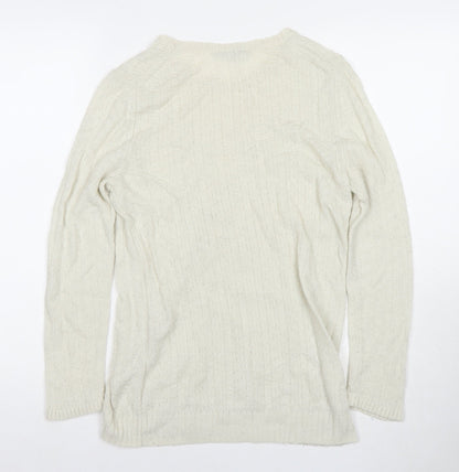 Womens UK Size M Gap White Pullover Jumper