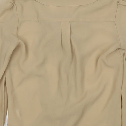 Womens UK Size 10 New Look Brown Basic Button-Up