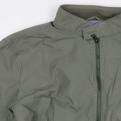 Marks and Spencer Mens Green Bomber Jacket Coat Size L Zip