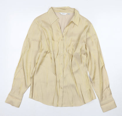 Womens UK Size 14 NEXT Gold Basic Button-Up