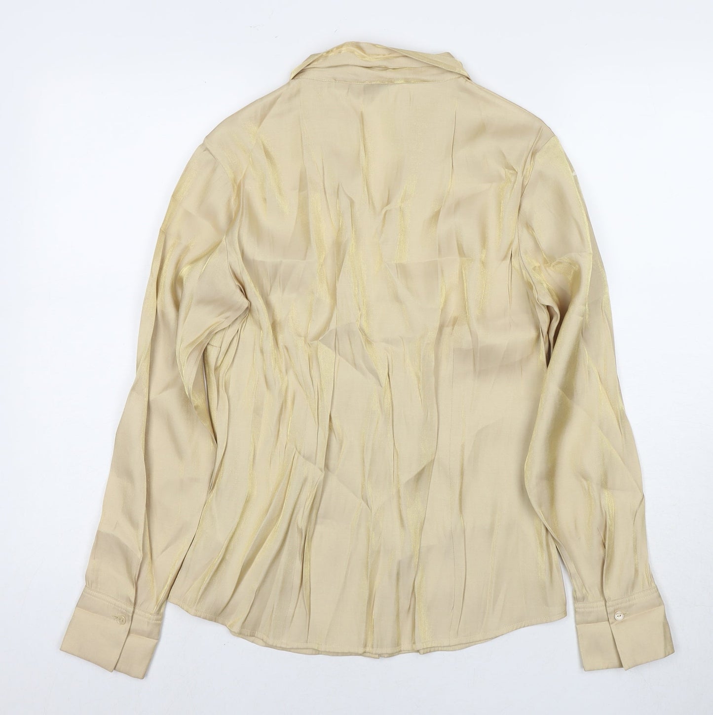 Womens UK Size 14 NEXT Gold Basic Button-Up