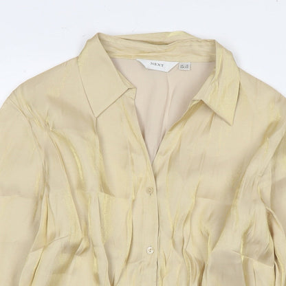 Womens UK Size 14 NEXT Gold Basic Button-Up
