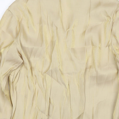 Womens UK Size 14 NEXT Gold Basic Button-Up