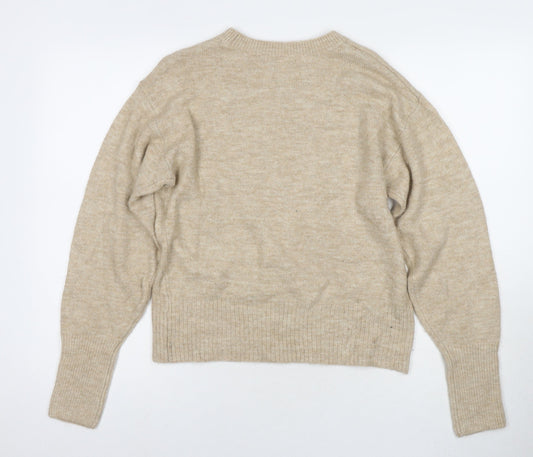 Womens UK Size XS H&M Beige Pullover Jumper