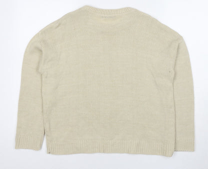 Womens UK Size 8 Nasty Gal Beige Pullover Jumper