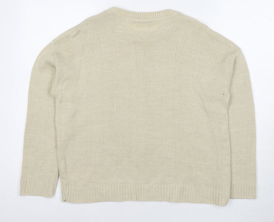 Womens UK Size 8 Nasty Gal Beige Pullover Jumper