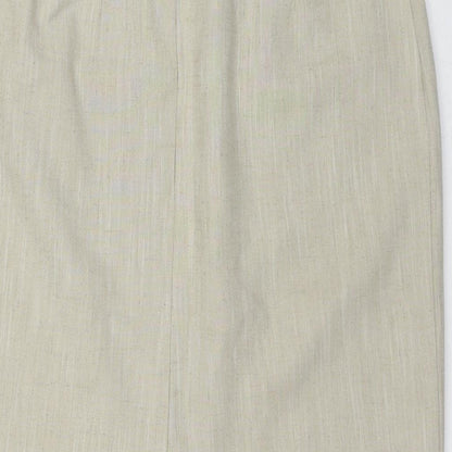 Marks and Spencer Womens Beige Polyester A-Line Skirt Size 12 Zip