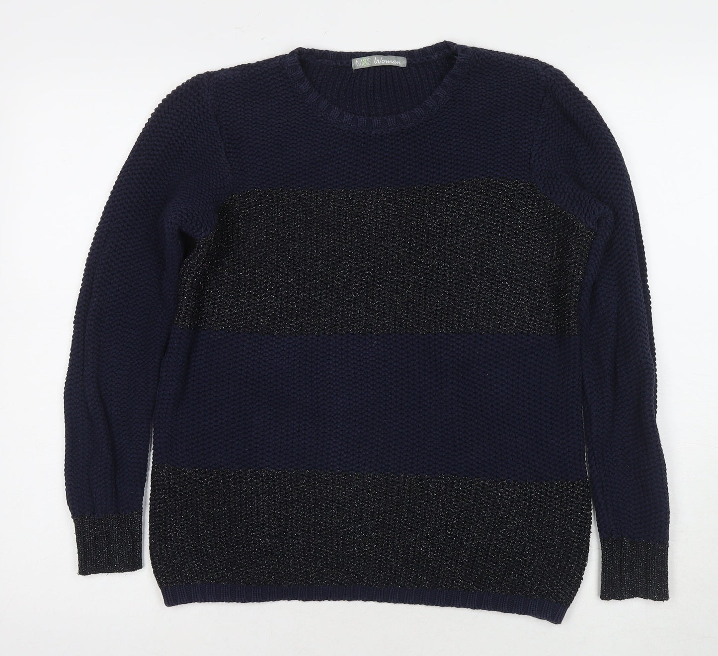 Womens UK Size 10 Marks and Spencer Blue Pullover Jumper