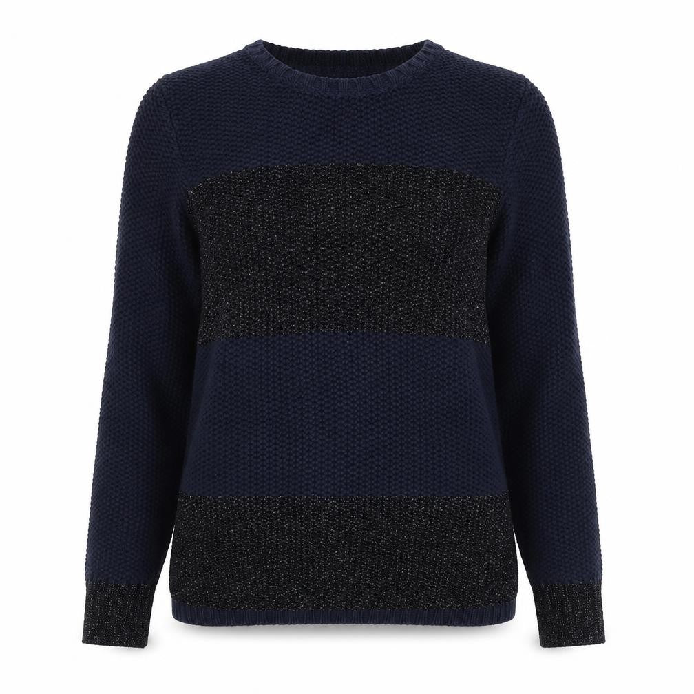 Marks & Spencer Womens Blue Round Neck Cotton Pullover Jumper Size 10