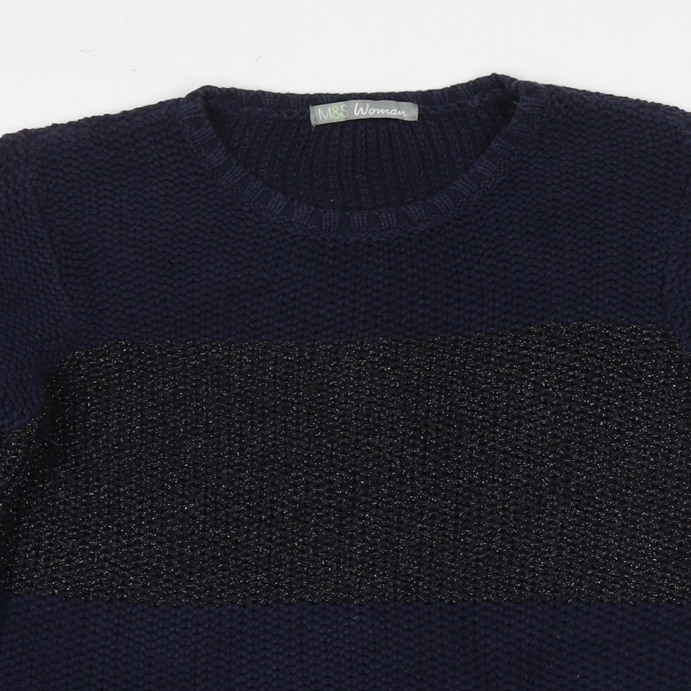 Womens UK Size 10 Marks and Spencer Blue Pullover Jumper