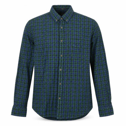 H&M Mens Green Check Cotton Button-Up Size M Collared Button