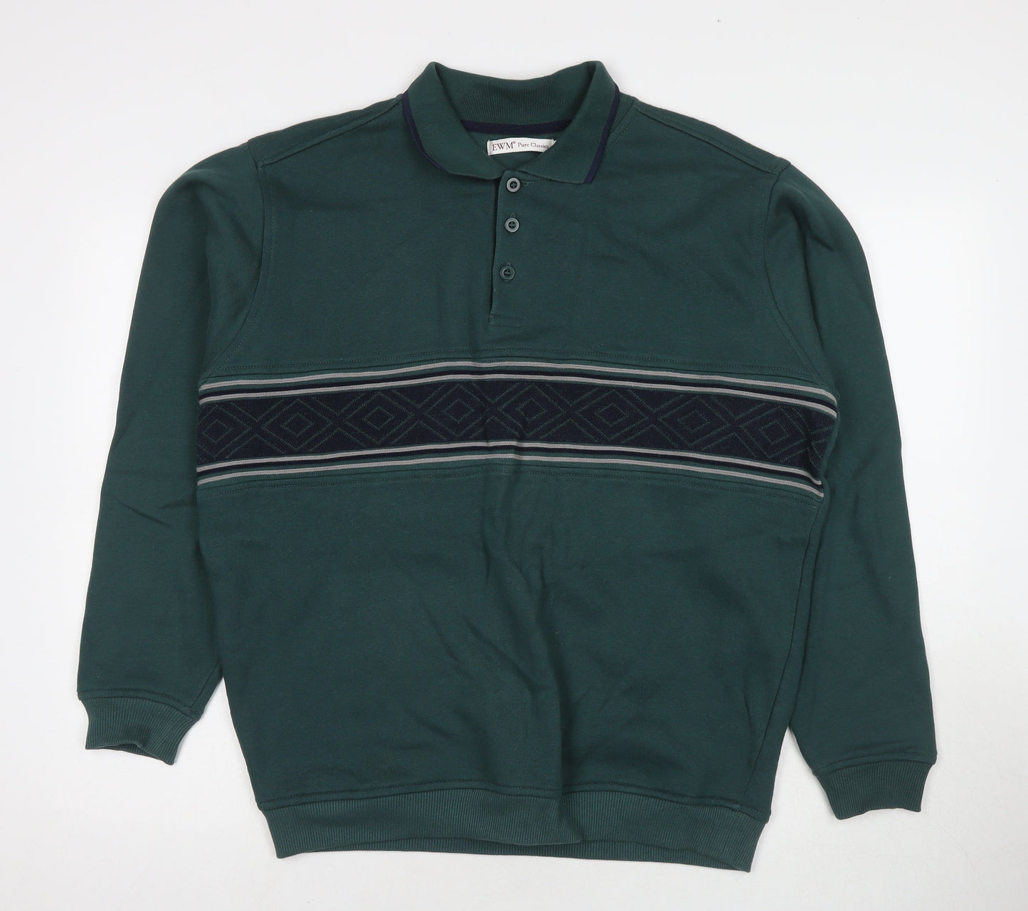 Mens UK Size M EWM Green Pullover Sweatshirt