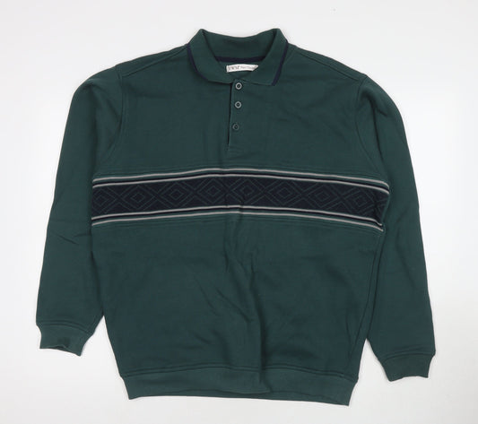 Mens UK Size M EWM Green Pullover Sweatshirt