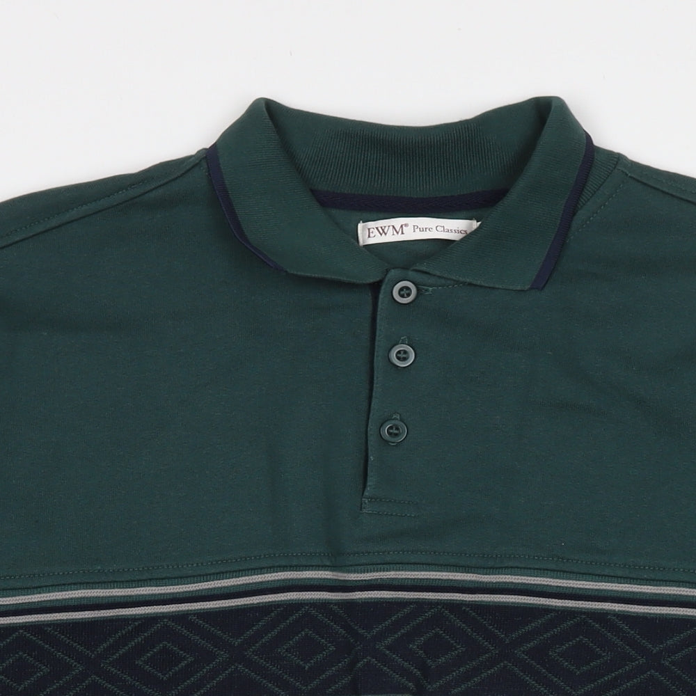 Mens UK Size M EWM Green Pullover Sweatshirt