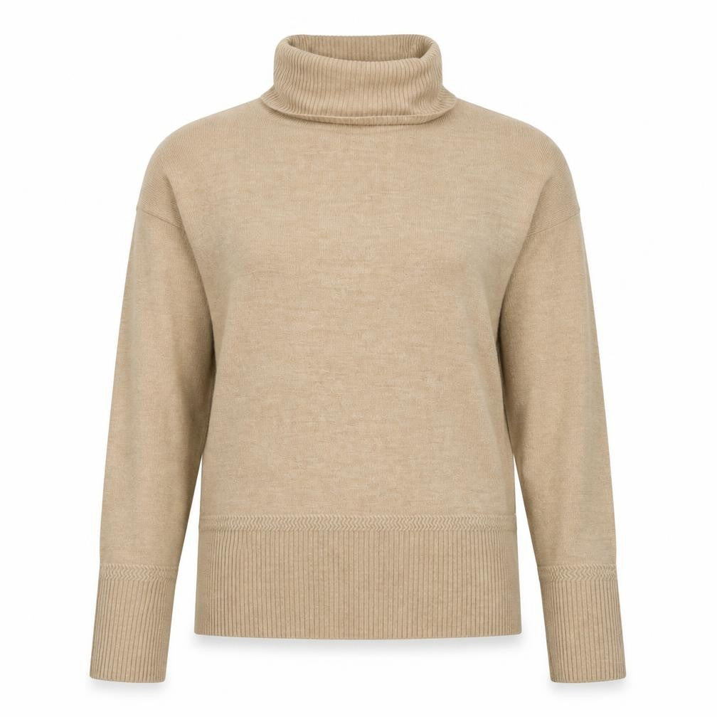Next Womens Brown Roll Neck Acrylic Pullover Jumper Size 8 - Cold Shoulder