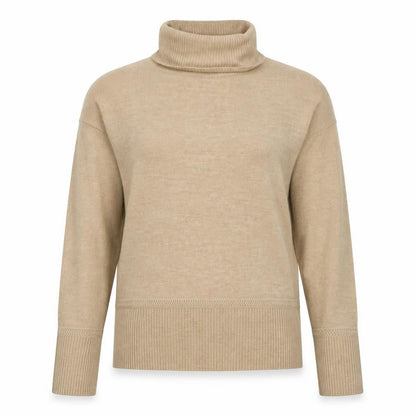 Next Womens Brown Roll Neck Acrylic Pullover Jumper Size 8 - Cold Shoulder