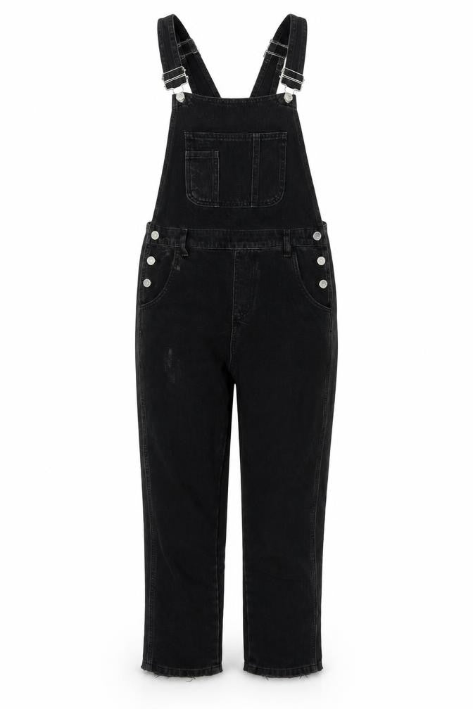 Womens UK Size 8 Topshop One-Piece Black Dungaree