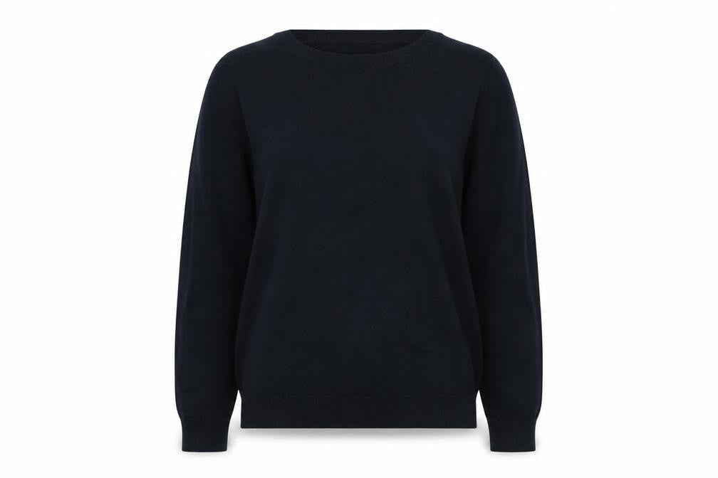 Next Womens Blue Round Neck Cotton Pullover Jumper Size 12