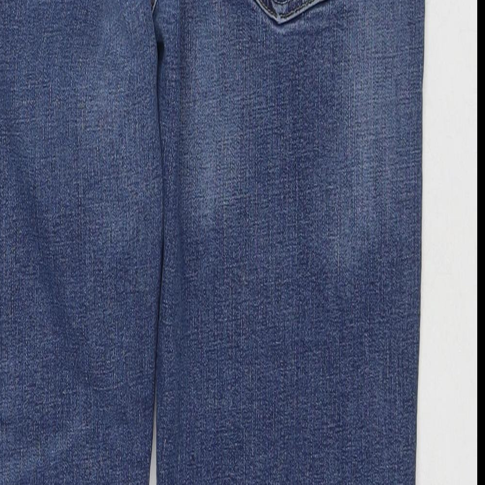 Denim365 Mens Blue Cotton Straight Jeans Size 36 in L26 in Regular Zip