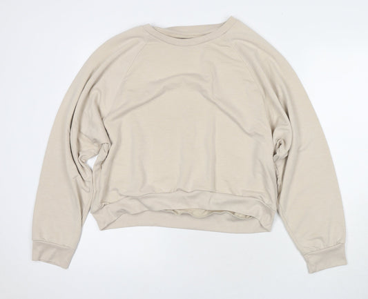 Gap Womens Beige Polyester Pullover Sweatshirt Size L Pullover